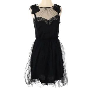 NWT Rodarte Womens Little Black Cocktail Tulle Dress